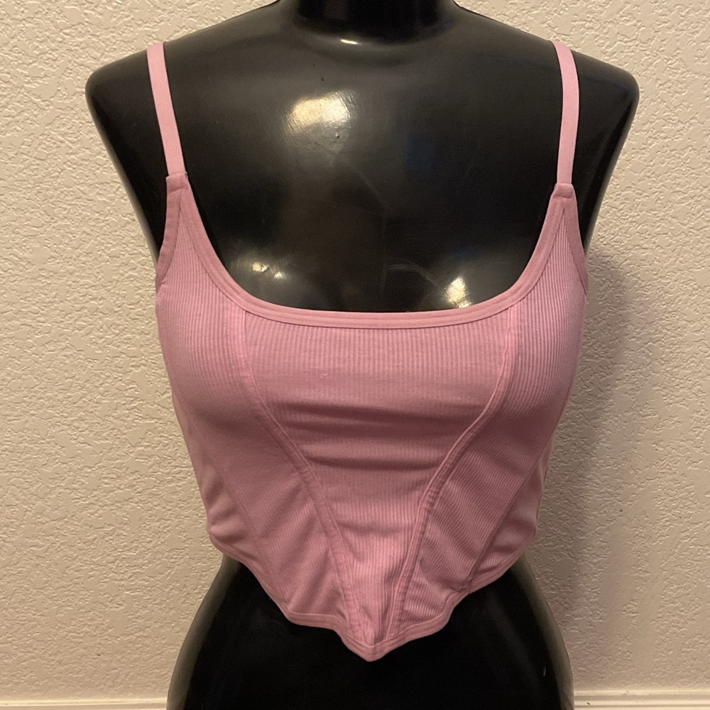 Colsie Lavender Ribbed Corset Tank Top